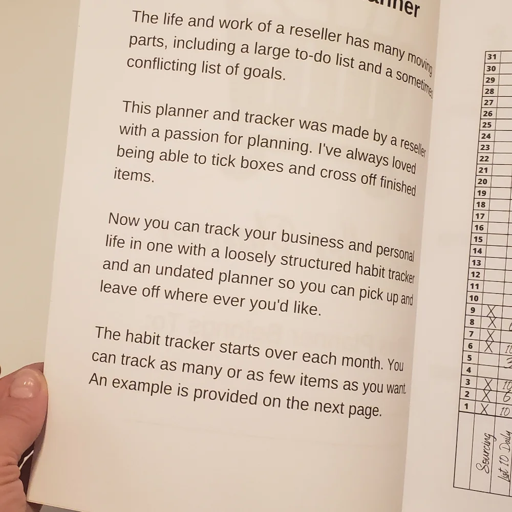 Reseller business planner & tracker paperback Blue